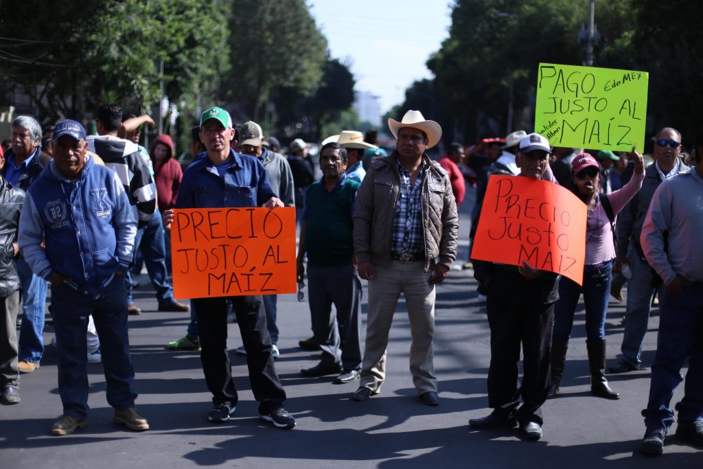 2017: Farmers in favor of leaving the North American Free Trade Agreement, Mexico City, Mexico.