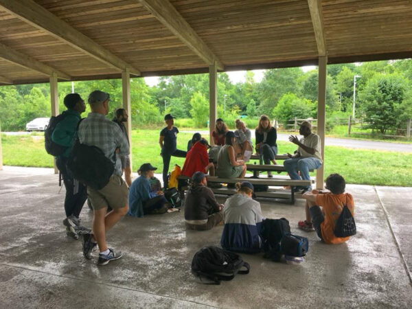 2018: Community member Earl Wilson meets with participants of Schuylkill Corps’ On-Water Intensive.