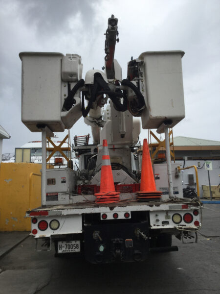 Power truck on Culebra on the day that the last generator was unhooked, March 20, 2019.