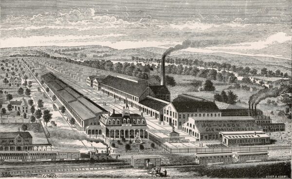Ca. 1882: For over a century, the North End was home to heavy manufacturing industries.